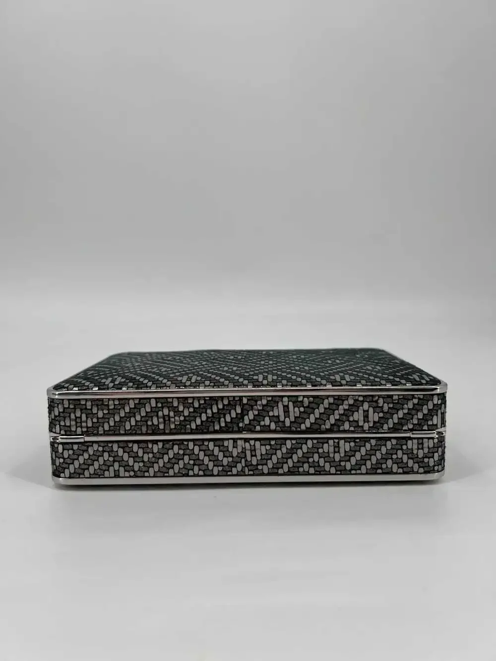 Michael Kors Metallic Silver Clutch | Textured Textile, Chain Strap, OS